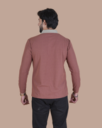 Vintage Brown Contrast Collar Polo T-Shirt