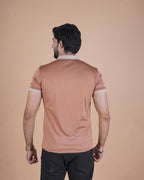 Desert Brown Contrast Collar Polo T-Shirt