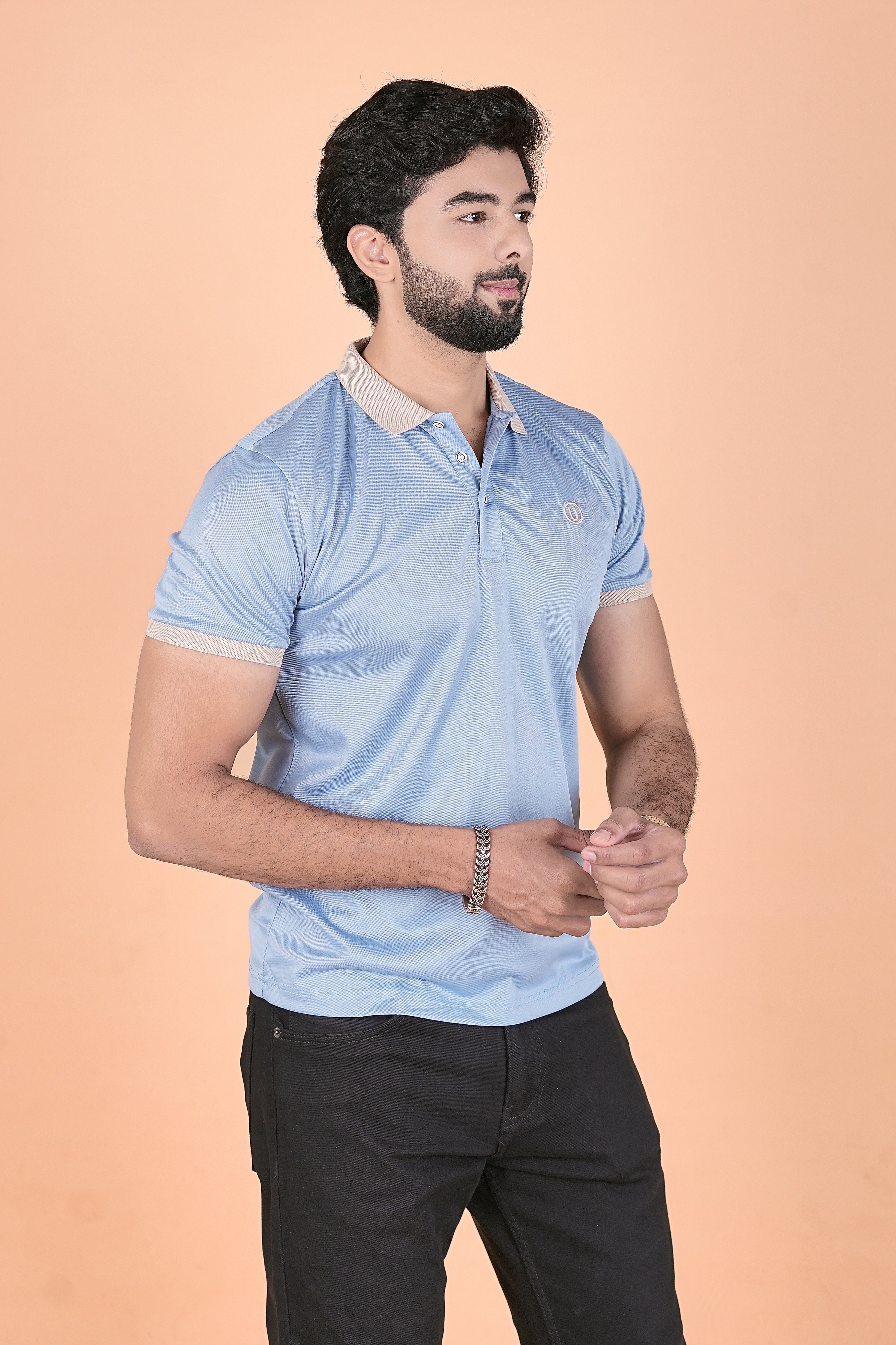 Men’s Premium Sky Blue Breathable Polo T-Shirt