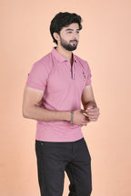 Men’s Signature Rose Pink Polo – Premium Breathable