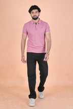 Men’s Signature Rose Pink Polo – Premium Breathable