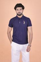 Men’s Royal Navy Signature Polo – Premium Breathable Half-Sleeve T-Shirt