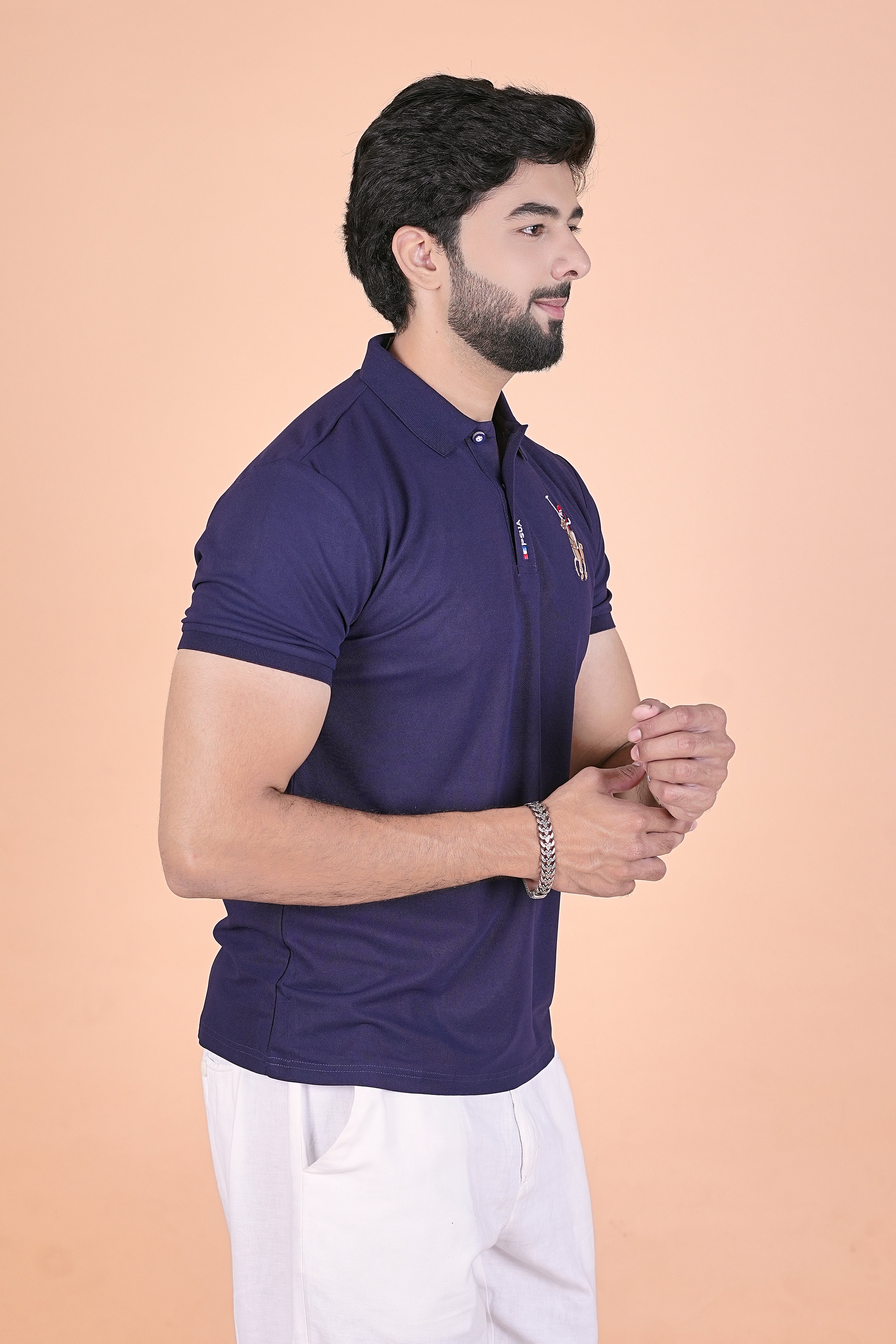Men’s Royal Navy Signature Polo – Premium Breathable Half-Sleeve T-Shirt
