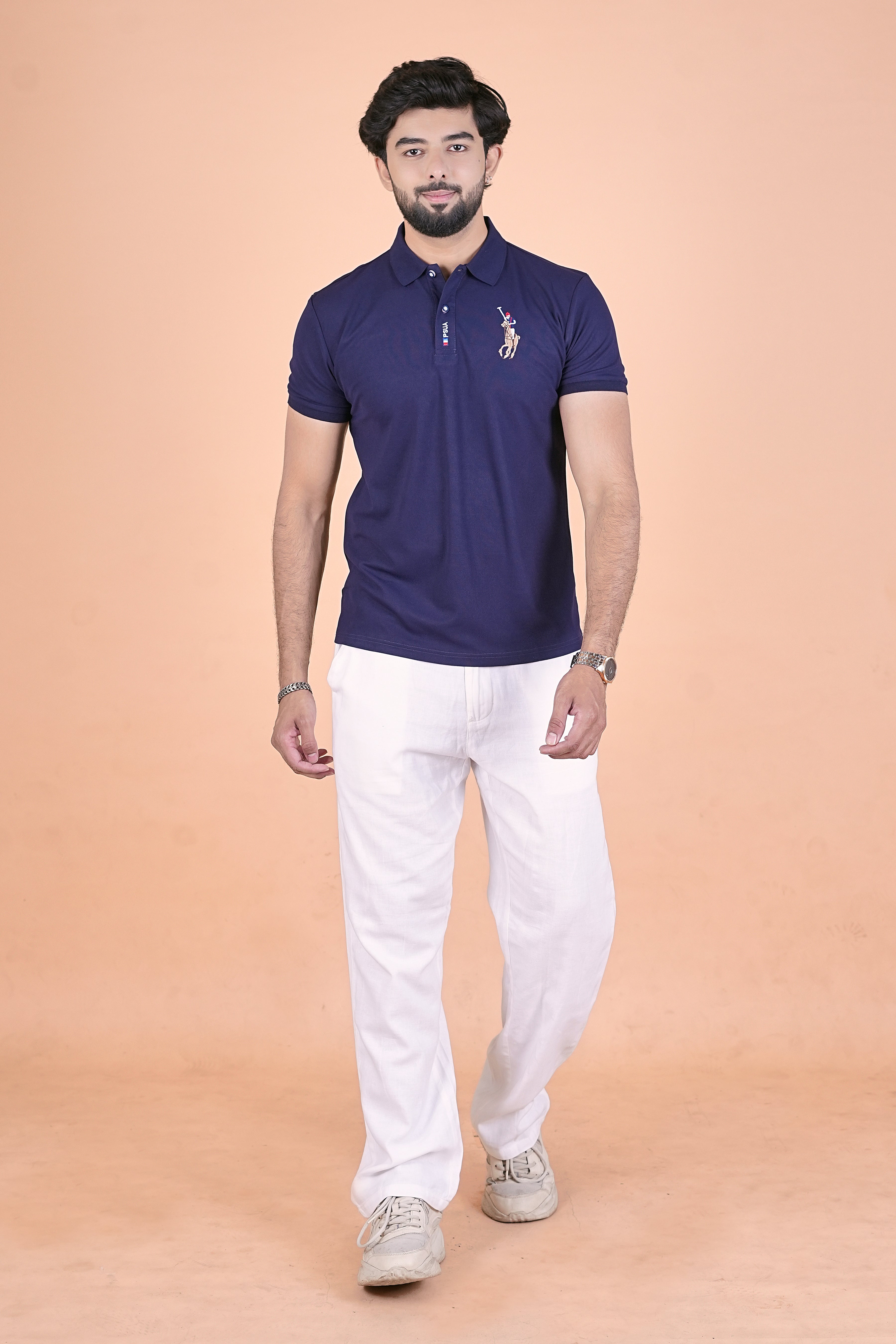 Men’s Royal Navy Signature Polo – Premium Breathable Half-Sleeve T-Shirt