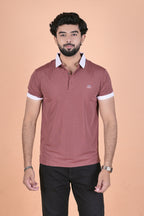 Men’s Elite Textured Crimson Polo – Premium 4-Way Stretch